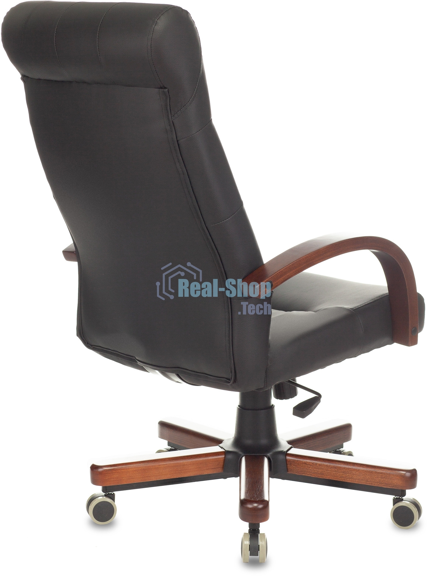 Кресло руководителя Бюрократ T-9928WALNUT/ECO черный, эко.кожа, крестовина металл/дерево