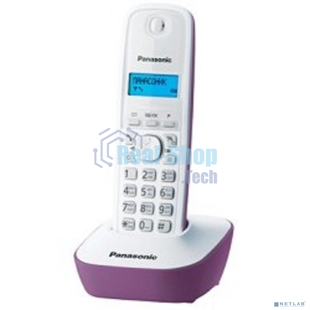 Телефон беспроводной (DECT) Panasonic KX-TG1611RUF (сиреневый) АОН, Caller ID,12 мелодий звонка,подсветка дисплея,поиск трубки
