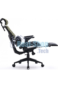 Кресло офисное Cactus CS-CHR-MC01-LGNBK салатовый, сиденье черный, сетка/ткань, с подголов. крестов. пластик, подст. для ног