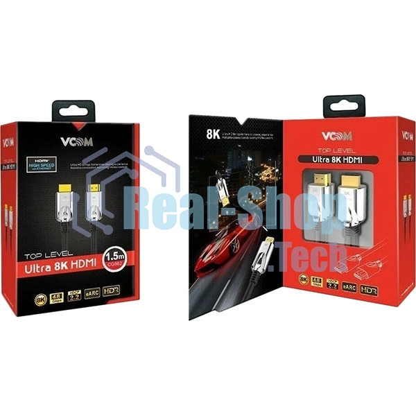 Кабель HDMI 19M/M,ver. 2.1, 8K@60 Hz 1.5m VCOM CG862-1.5M VCOM/TELECOM
