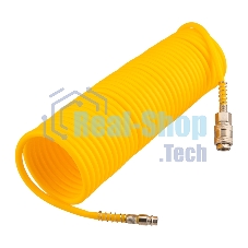 Шланг спиральный для компрессора Kranz с быстросъемным соединением, 10 м