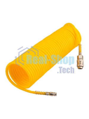 Шланг спиральный для компрессора Kranz с быстросъемным соединением, 10 м