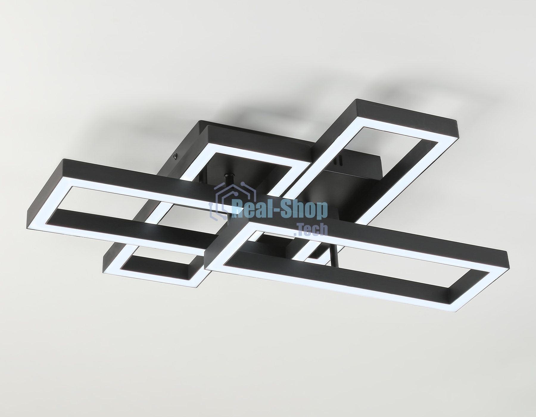 Потолочный светодиодный светильник Ambrella light FA1002/2+2 BK черный 65W 3000K-6400K 550*453*130 (ПДУ ИК)