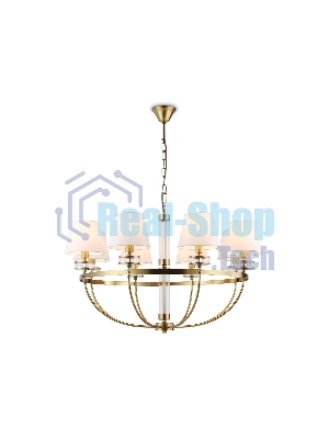 Люстра Ambrella light LH71253/8 BS/WH латунь/белый E14/8 max 40W D870*990