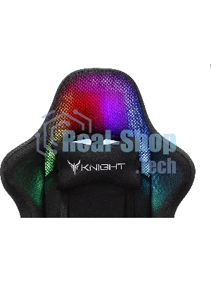 Кресло игровое Knight Wolf RGb черный, крестов. пластик