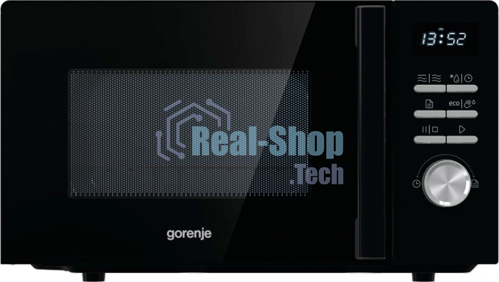 Микроволновая печь Gorenje MO20A4BH черный, 20 л, 800 Вт, переключатели - кнопки, поворотный механизм