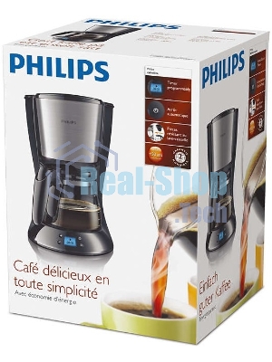 Кофеварка капельная Philips HD7459/20 черный, исп. кофе - молотый, 1.2 л, 1000 Вт.
