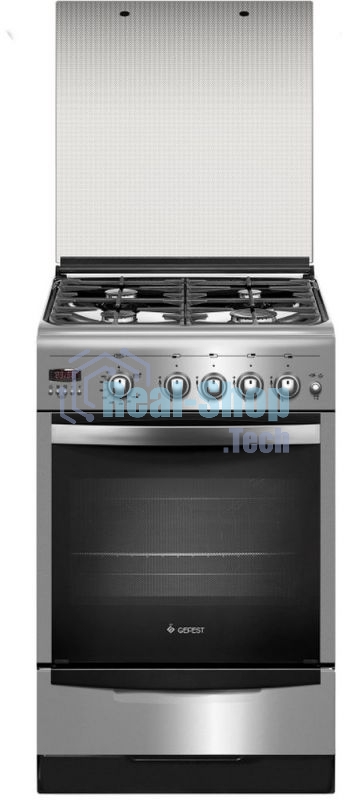 Плита газовая Gefest ПГ 5100-04 0004 серебристый, конфорок 4 шт, духовка 52 л, 50 см x 85 см x 58.5 см