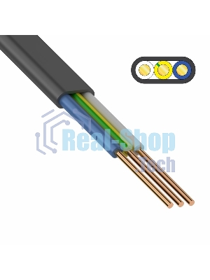 Кабель силовой медный ВВГ-Пнг(А) 3x1,5 мм² 100 м, ГОСТ 31996-2012, ТУ 16-705.499-2010