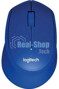 Мышь беспроводная Logitech M330 SILENT PLUS синий, 1000 dpi, радиоканал, USB, кнопки - 3
