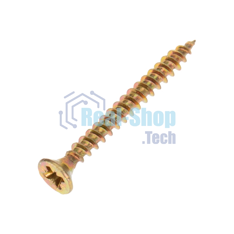 Саморез универсальный Kranz 3.5х35, желтый цинк, пакет (25шт.)