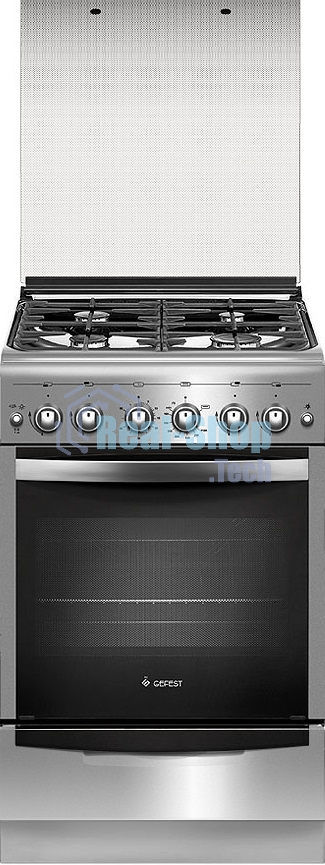 Плита газовая Gefest ПГ 5100-02 0004 серебристый, конфорок 4 шт, духовка 52 л, 50 см x 85 см x 58.5 см