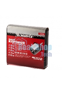 Набор коронок Matrix по керамич. плитке, 33-53-67-73-83 мм + напил., в пласт.боксе, 6-гран.хвост.