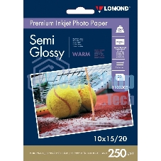 Фотобумага ПРЕМИУМ для стр.печати Lomond 250 г/м2 односторонняя Semi-Glossy Warm 10х15 см (20 л)