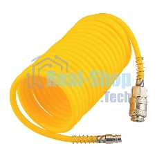 Шланг спиральный для компрессора Kranz с быстросъемным соединением, 5м