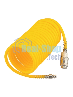 Шланг спиральный для компрессора Kranz с быстросъемным соединением, 5м