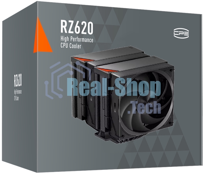 Кулер для процессора PCCooler RZ620 BK (260W, 4-pin PWM, 157.5мм, Al/Cu, 6x6мм, 1x120мм, 86.73CFM, 32dBA, 2200RPM, S: 1851/1700/1200/115X, AM5/AM4, черный)