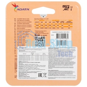 Флеш карта MICRO SDXC 512Gb AUSDX512GUICL10A1-RA1 ADATA