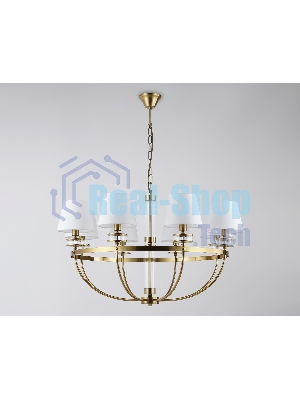 Люстра Ambrella light LH71253/8 BS/WH латунь/белый E14/8 max 40W D870*990
