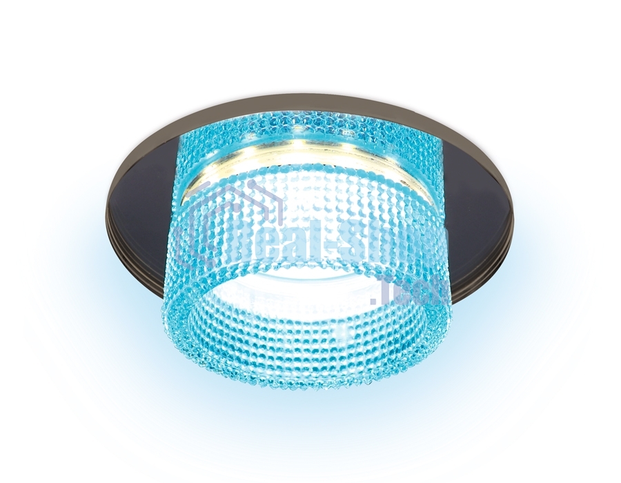 Светильник Ambrella light TN351 CH/BL хром/голубой GU5.3+3W (LED COLD) D95*45