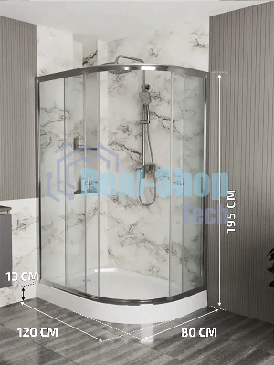Душевой уголок BAU Dream Hit с поддоном 120x80х195, прозрачное закаленное стекло, хромированный проф