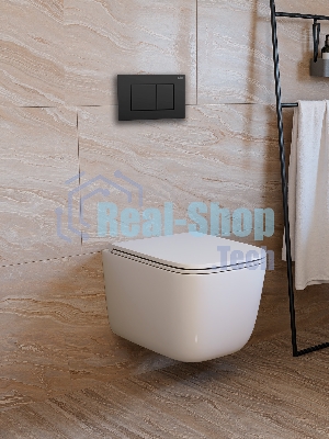 Инсталляция с унитазом комплект BAU PRO 6 в 1: унитаз подвесной безободковый торнадо Bau Dream 51х35, быстросъемное сиденье микролифт, кнопка смыва BAU Stil, черный матовый