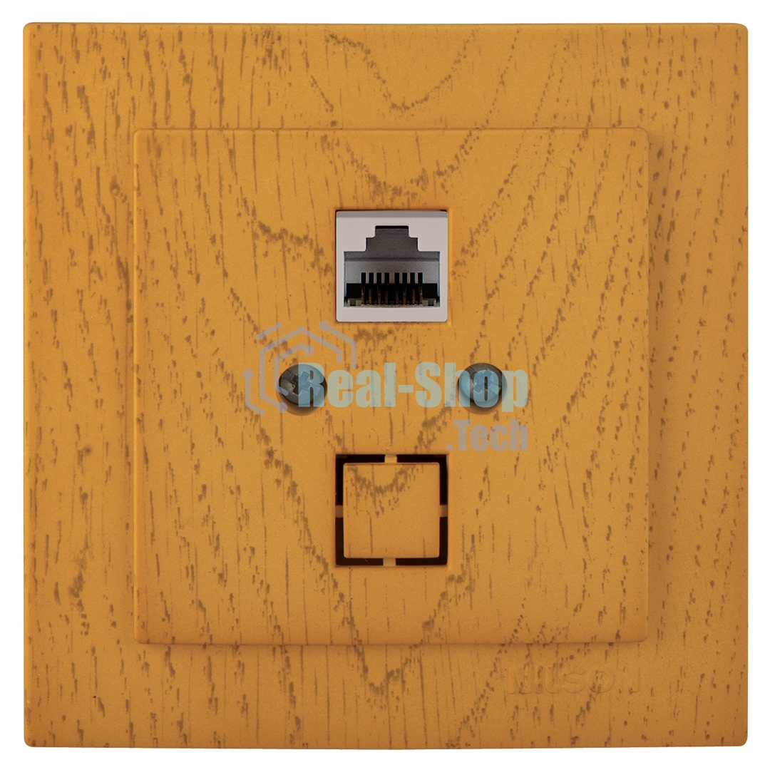 Nilson Роз. компьютерная 1-местн. СУ, (RJ45 CAT5), ТУРАН ДЕРЕВО (TOURAN WOOD), дуб (24251044)