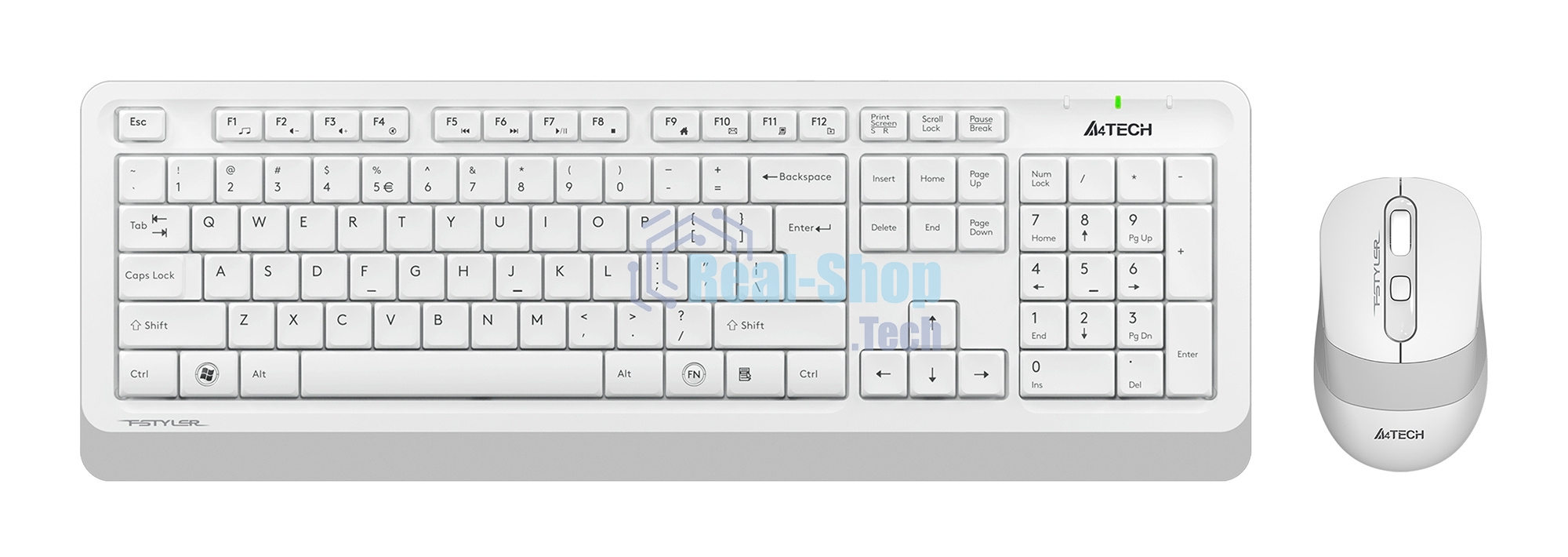 Комплект клавиатура+мышь A4Tech FStyler FG1010S беспроводной, USB, 2000 DPI, белый/серый