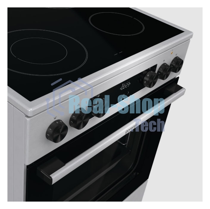 Плита электрическая Gorenje GECS6C70XC серебристый, конфорок 4 электрических, духовка 71 л, 60 см x 85 см x 60 см