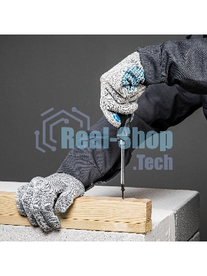 Перчатки трикотажные, с ПВХ точкой, серый меланж, 10 класс Россия