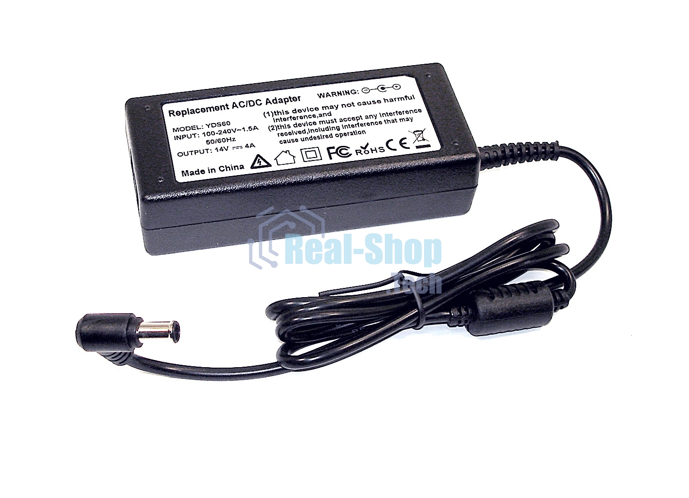 Блок питания для монитора и телевизора LCD 14V 4A 56W (6.5x4.4мм) OEM