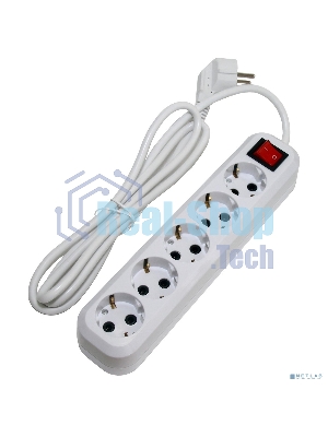 Сетевой фильтр 5bites SP5W-318 5S, 3x1.5мм2, 16A, ABS, 1.8M, белый