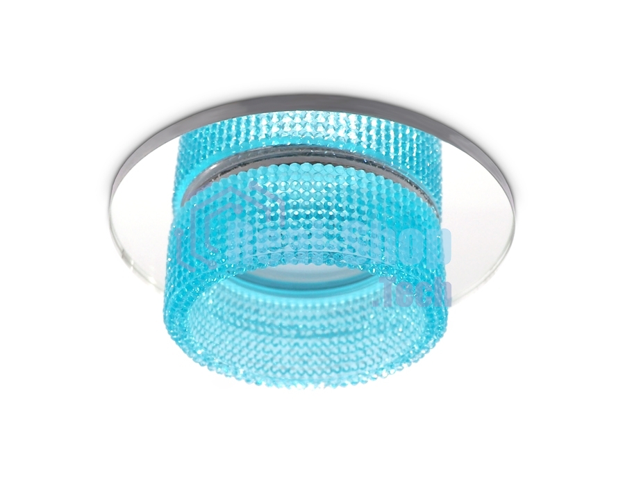 Светильник Ambrella light TN351 CH/BL хром/голубой GU5.3+3W (LED COLD) D95*45