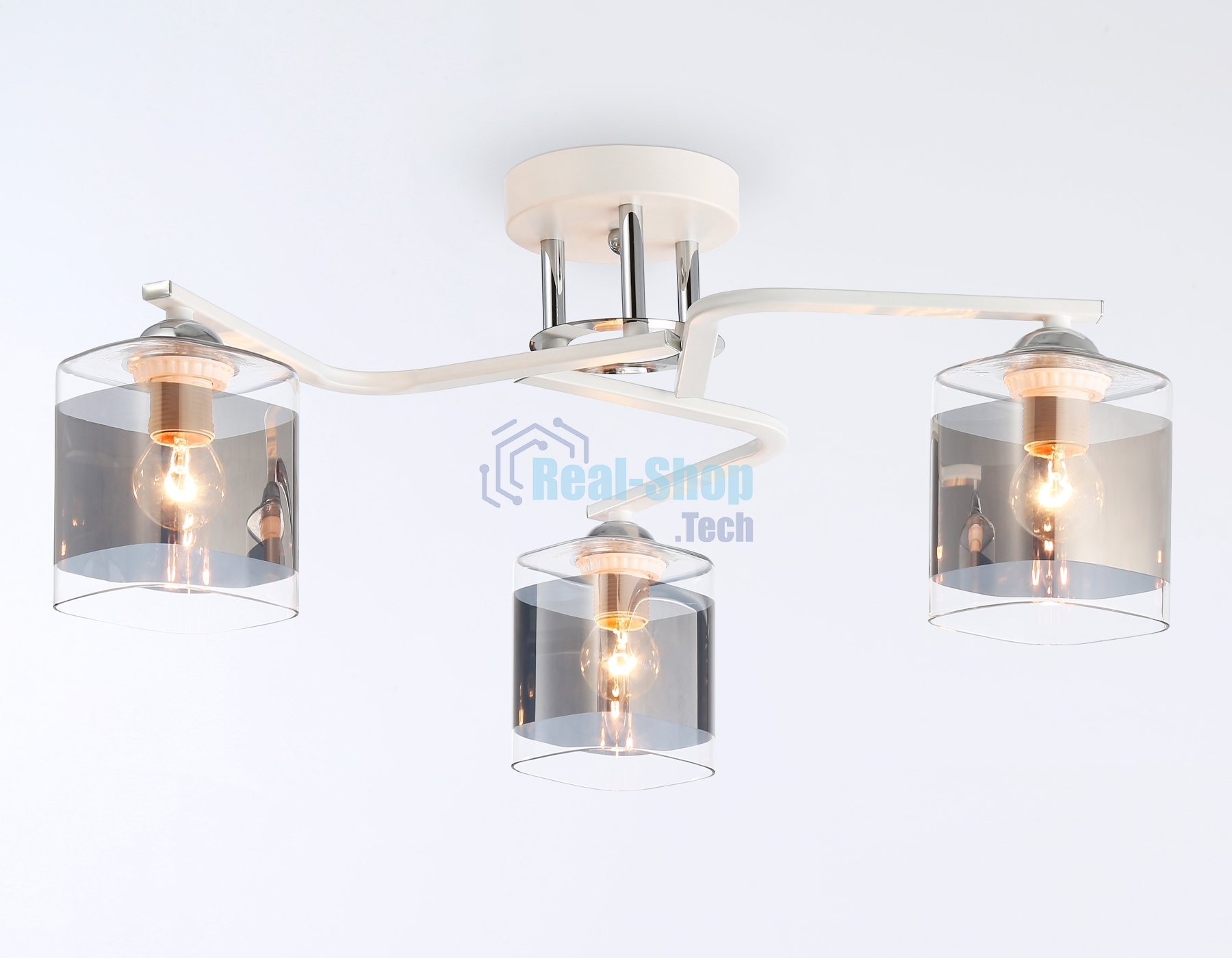 Светильник Ambrella light TR303217/3 WH/CH/SM белый/хром/дымчатый E27*3 max 60W D540*250