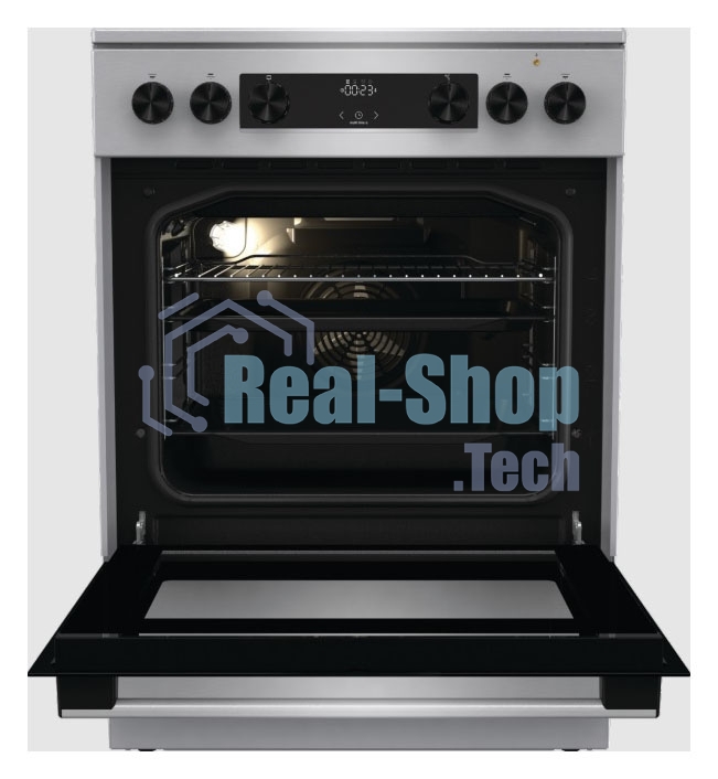 Плита электрическая Gorenje GECS6C70XC серебристый, конфорок 4 электрических, духовка 71 л, 60 см x 85 см x 60 см