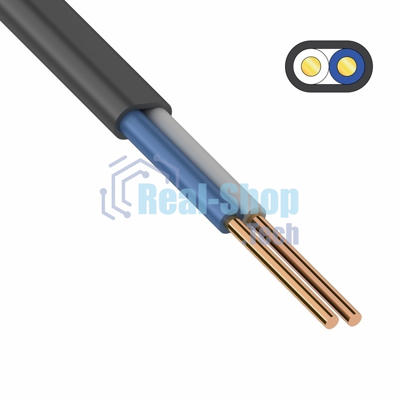 Кабель силовой медный ВВГ-Пнг(А) 2x2,5 мм² 100 м, ГОСТ 31996-2012, ТУ 16-705.499-2010