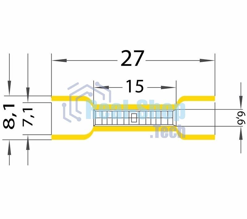 Соединительная гильза изолированная Rexant L-26 мм 4-6 мм² (ГСИ 6.0/ГСИ 4,0-6,0) желтая