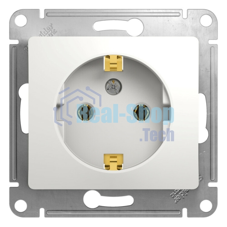 Механизм розетки 1-м СП Glossa 16А с заземл. бел. SchE GSL000143