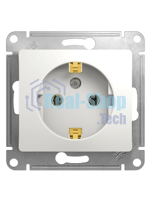 Механизм розетки 1-м СП Glossa 16А с заземл. бел. SchE GSL000143