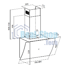 Вытяжка каминная Lex Plaza GS 600 WH белый управление: сенсорное (1 мотор)