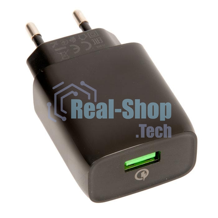 Сетевое зарядное устройство QC 3.0/ HOCO HC-32507 C72Q/ 1 USB/ Выход: 5V_9V_12V, 18W, черный