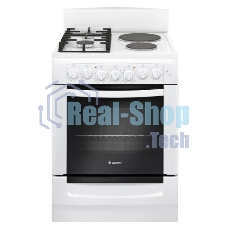 Плита комбинированная Gefest ПГЭ 6112-02 0112 белый, конфорок 2 газовых и 2 электрических, духовка 55 л, 60 см x 85 см x 60 см