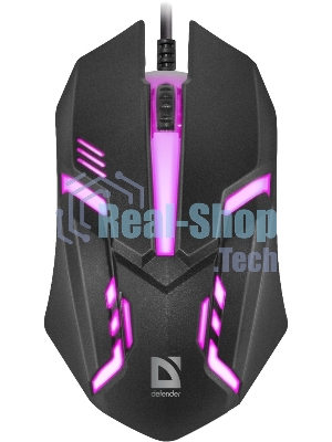 Мышь проводная Defender Cyber MB-560L черный, 1200 dpi, USB, кнопки - 3