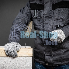 Перчатки трикотажные, с ПВХ точкой, серый меланж, 10 класс Россия