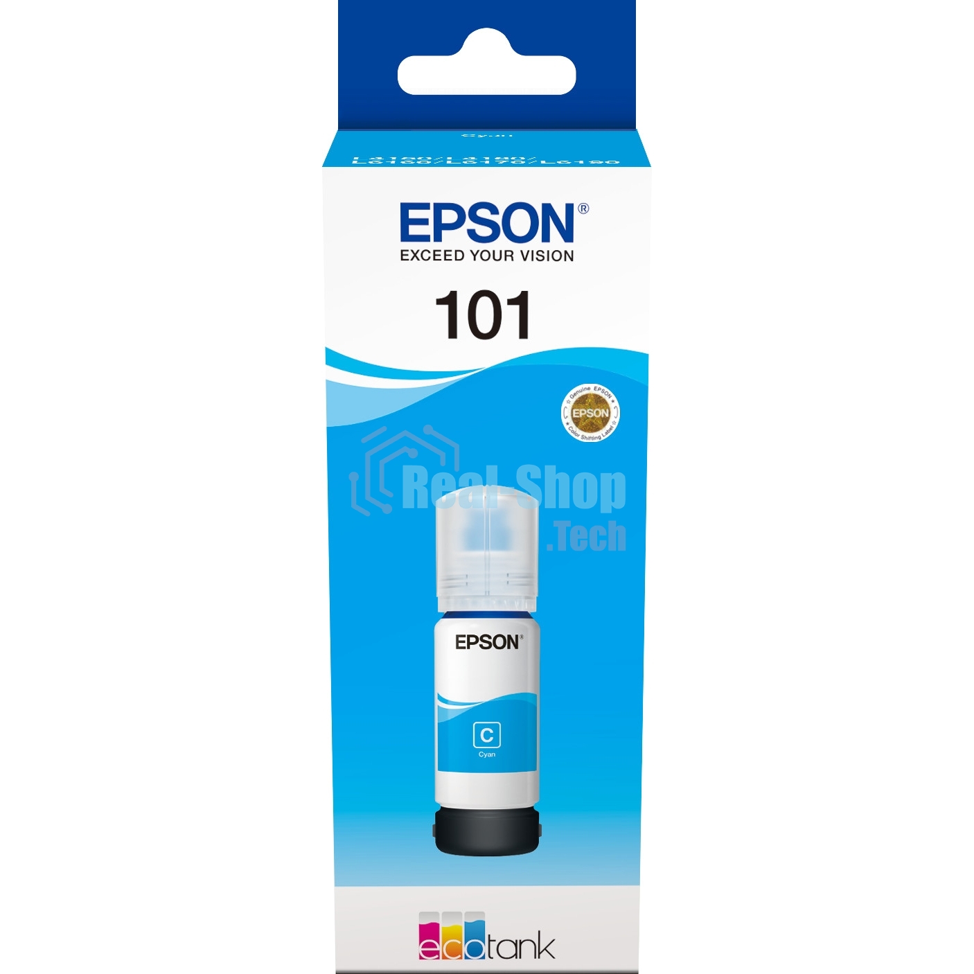 Картридж струйный Epson L101 C13T03V24A синий (70мл) для Epson L4150/L4160/L6160/L6170/L6190