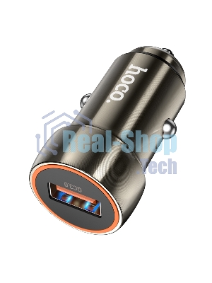 Автомобильное зарядное устройство Hoco Z46, 18Вт, USB, металлический серый, коробка