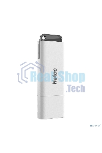 Флешка USB Netac U185 (NT03U185N-004G-20WH), 4Gb, USB 2.0, R/W 25/10, белый/серый
