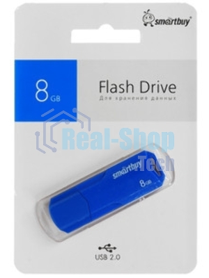 Флешка USB Smartbuy CLUE Blue (SB8GbCLU-BU), 8Gb, USB 2.0, R/W 25/10, синий