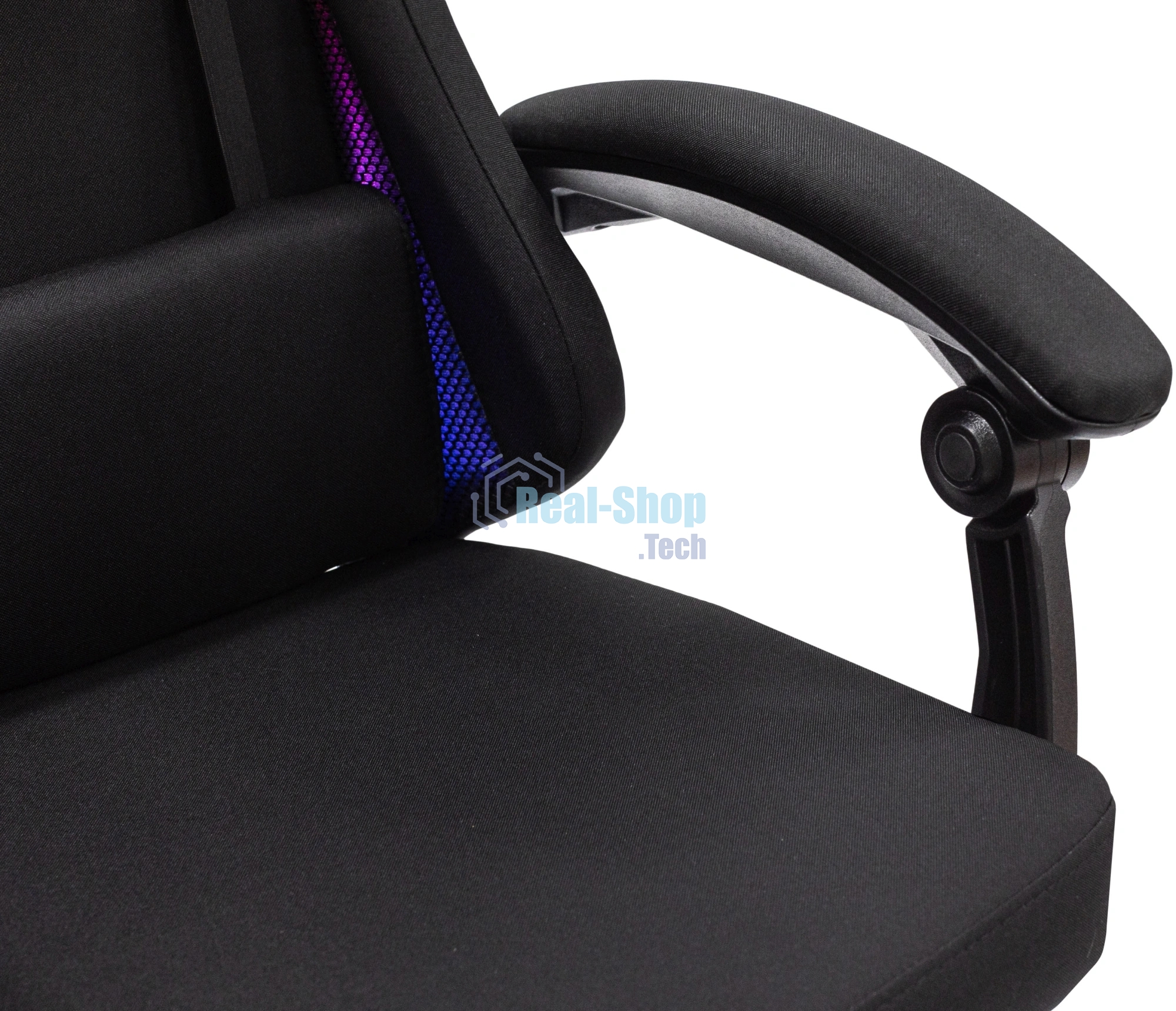 Кресло игровое Knight Wolf RGb черный, крестов. пластик