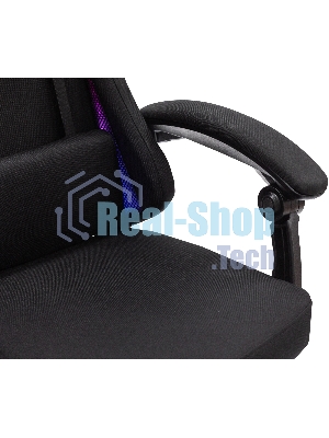 Кресло игровое Knight Wolf RGb черный, крестов. пластик